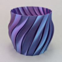 spiral planter 3in dual color red and blue