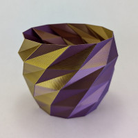 poly planter 3in dual color purple and gold