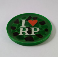 I Love RP round sea glass coaster set of 4