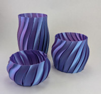 spiral planter set dual color red and blue