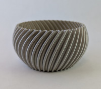 fluted spiral planter 2in silk silver