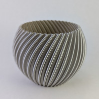 fluted spiral planter 3in silk silver