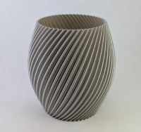 fluted spiral planter 5in silk silver