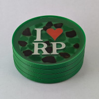 I Love RP round sea glass coaster set of 4