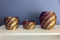 poly planter set dual color purple and gold