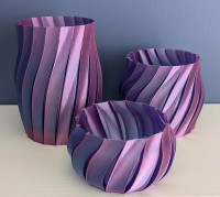 spiral planter set dual color red and blue