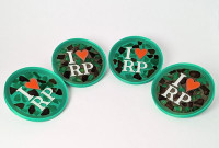 I Love RP round beach coaster set of 4